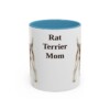 11oz Rat Terrier Dog Mom Mug, Light Blue, front view