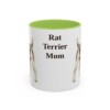 11oz Rat Terrier Dog Mom Mug, Light Green, front view