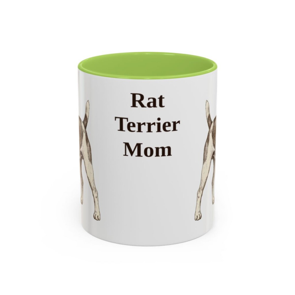 11oz Rat Terrier Dog Mom Mug, Light Green, front view