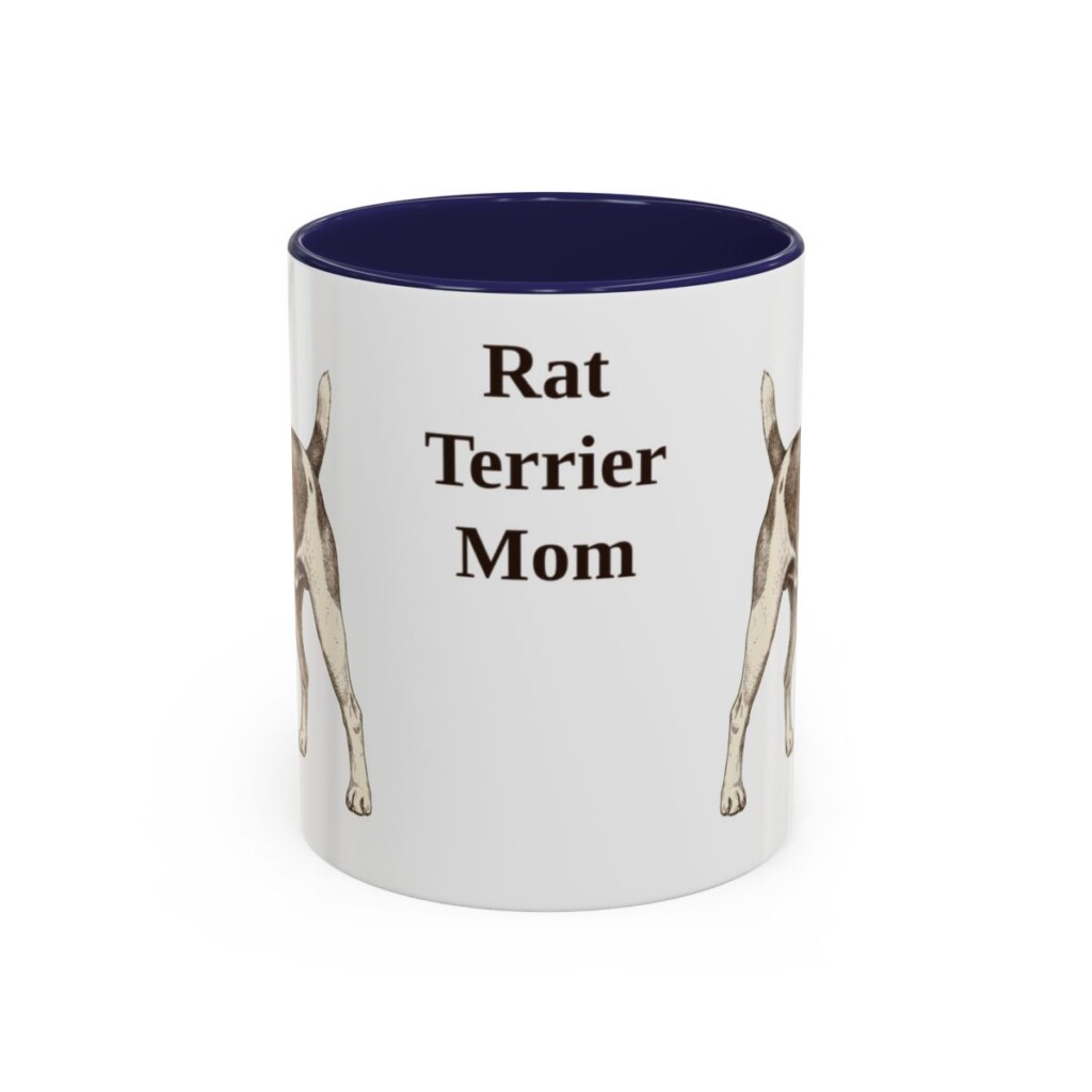 11oz Rat Terrier Dog Mom Mug, Navy, front view
