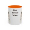 11oz Rat Terrier Dog Mom Mug, Orange, front view