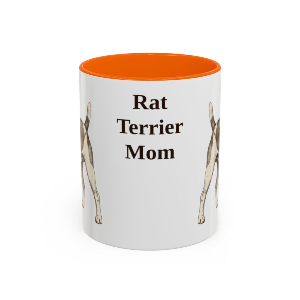 11oz Rat Terrier Dog Mom Mug, Orange, front view