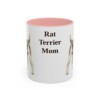 11oz Rat Terrier Dog Mom Mug, Pink, front view