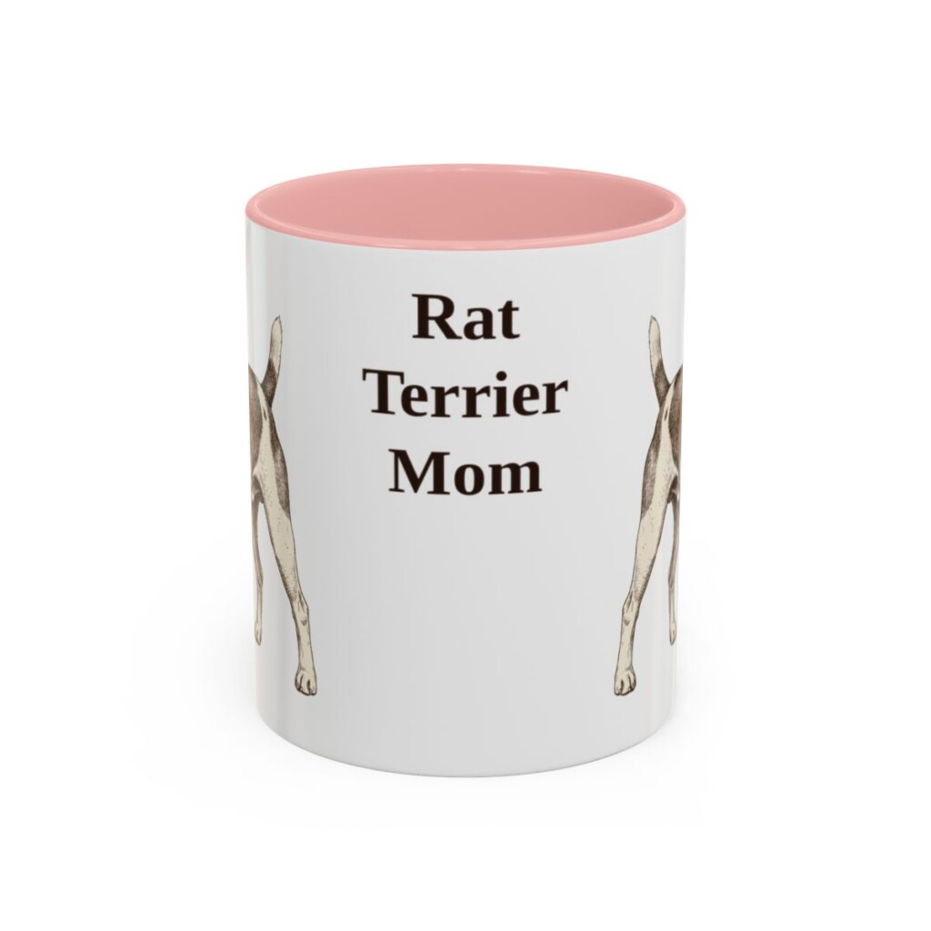 11oz Rat Terrier Dog Mom Mug, Pink, front view