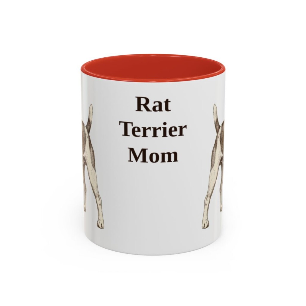 11oz Rat Terrier Dog Mom Mug, Red, front view