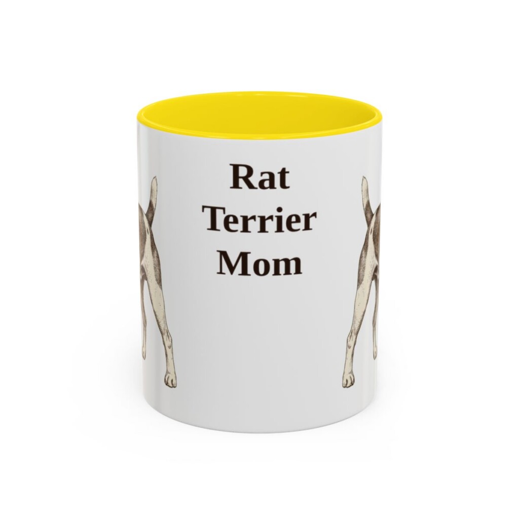 11oz Rat Terrier Dog Mom Mug, Yellow, front view