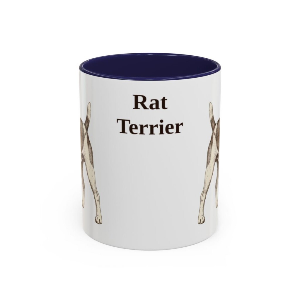 11oz Rat Terrier Mug, Navy, front view
