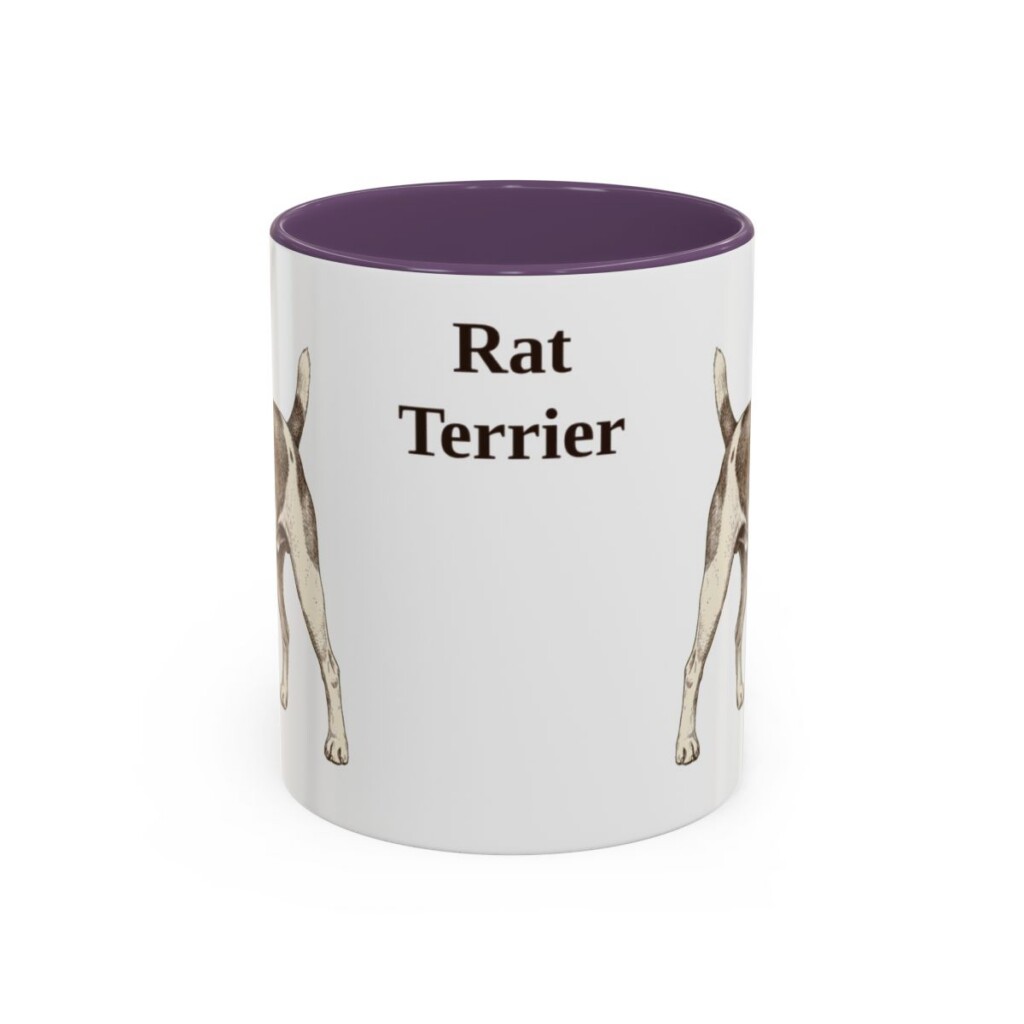 11oz Rat Terrier Mug, Purple, front view