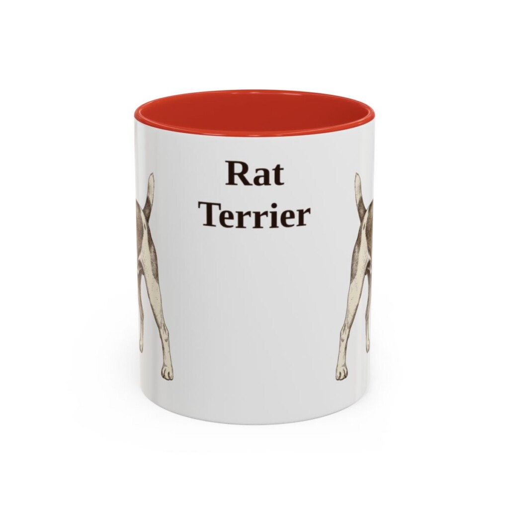 11oz Rat Terrier Mug, Red, front view