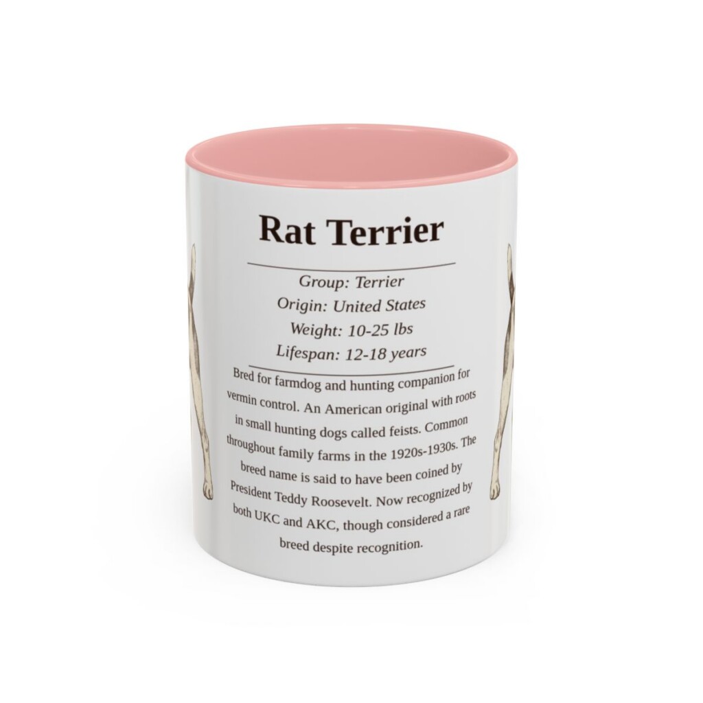 11oz-rat-terrier-mug-writeup-pink 11oz Rat Terrier Mug, Pink, front view