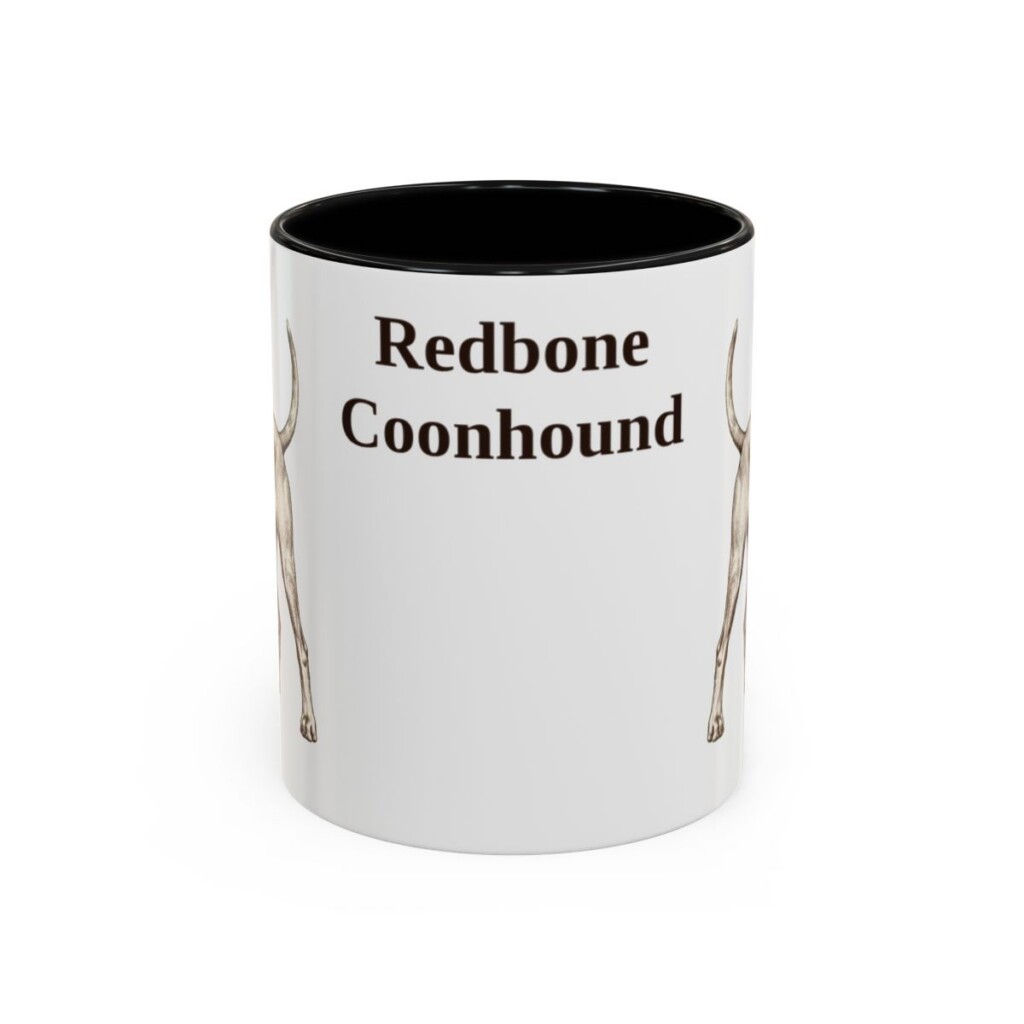 11oz Redbone Coonhound Mug, Black, front view