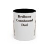 11oz Redbone Coonhound Dog Dad Mug, Black, front view