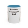 11oz Redbone Coonhound Dog Dad Mug, Light Blue, front view