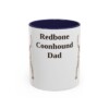 11oz Redbone Coonhound Dog Dad Mug, Navy, front view