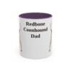 11oz Redbone Coonhound Dog Dad Mug, Purple, front view