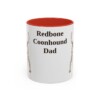 11oz Redbone Coonhound Dog Dad Mug, Red, front view