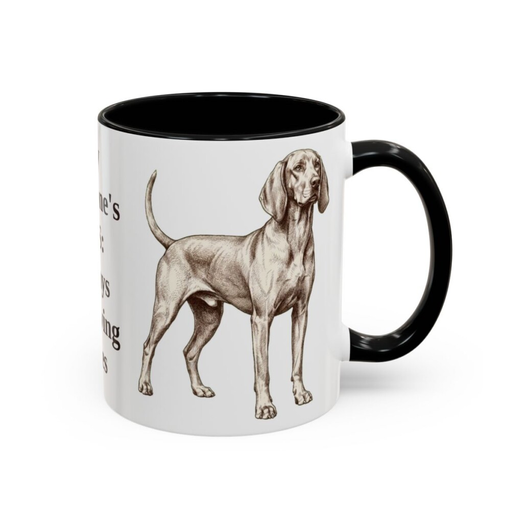11oz Funny Redbone Coonhound Mug, Black, right side view