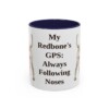 11oz Funny Redbone Coonhound Mug, Navy, front view