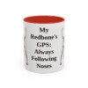 11oz Funny Redbone Coonhound Mug, Red, front view