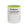 11oz Redbone Coonhound Latin Mug, Light Green, front view