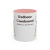 11oz Redbone Coonhound Latin Mug, Pink, front view