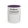 11oz Redbone Coonhound Latin Mug, Purple, front view