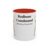 11oz Redbone Coonhound Latin Mug, Red, front view