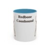 11oz Redbone Coonhound Mug, Light Blue, front view