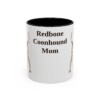 11oz Redbone Coonhound Dog Mom Mug, Black, front view