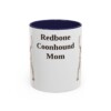 11oz Redbone Coonhound Dog Mom Mug, Navy, front view