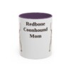 11oz Redbone Coonhound Dog Mom Mug, Purple, front view