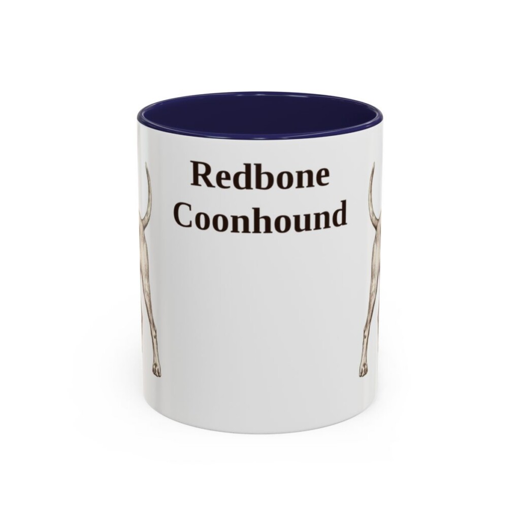 11oz Redbone Coonhound Mug, Navy, front view