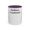 11oz Redbone Coonhound Mug, Purple, front view