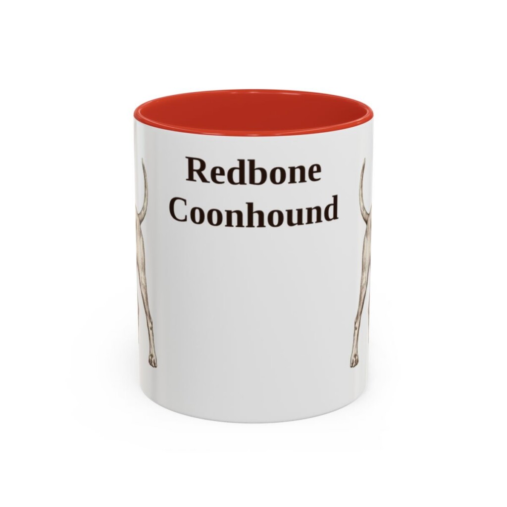 11oz Redbone Coonhound Mug, Red, front view