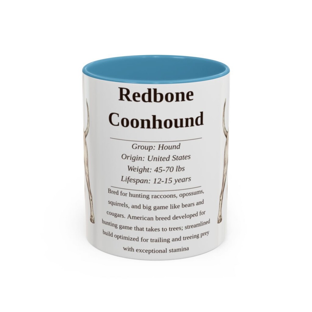11oz-redbone-coonhound-mug-writeup-light-blue 11oz Redbone Coonhound Mug, Light Blue, front view