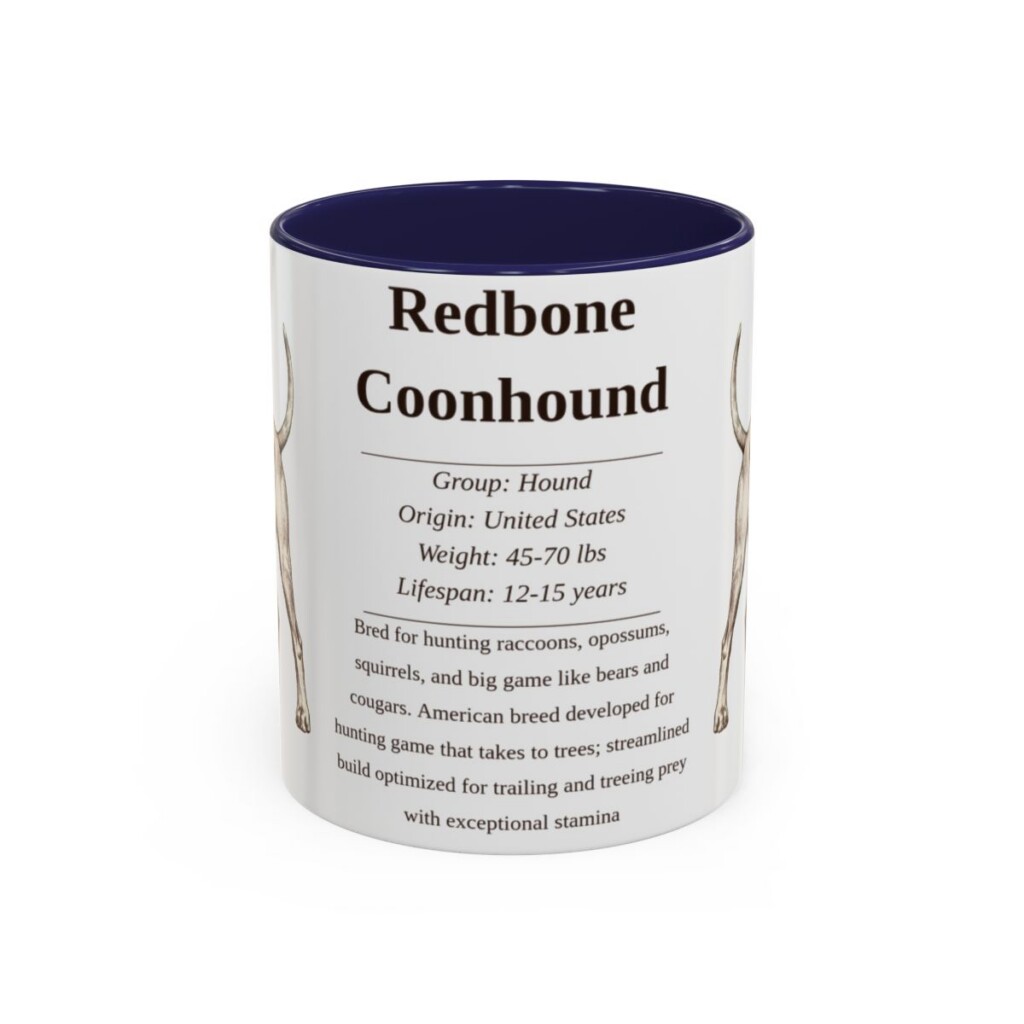 11oz-redbone-coonhound-mug-writeup-navy 11oz Redbone Coonhound Mug, Navy, front view