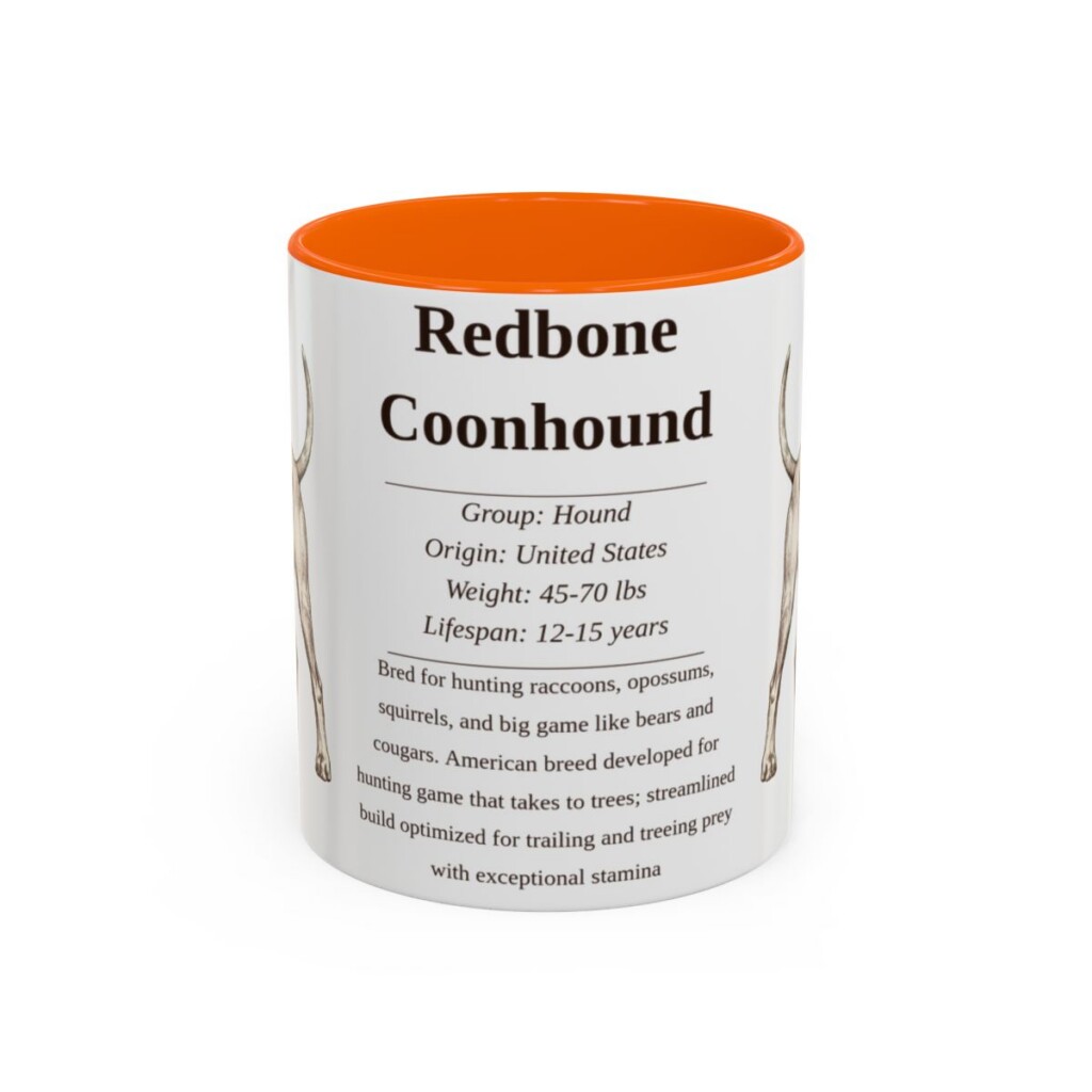 11oz-redbone-coonhound-mug-writeup-orange 11oz Redbone Coonhound Mug, Orange, front view