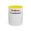 11oz Redbone Coonhound Mug, Yellow, front view