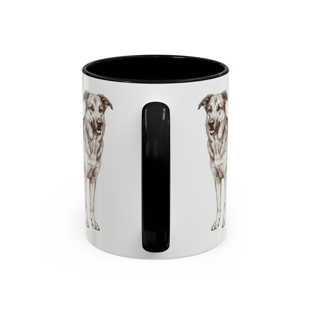 11oz Rescue Dog Mug, Black, back view
