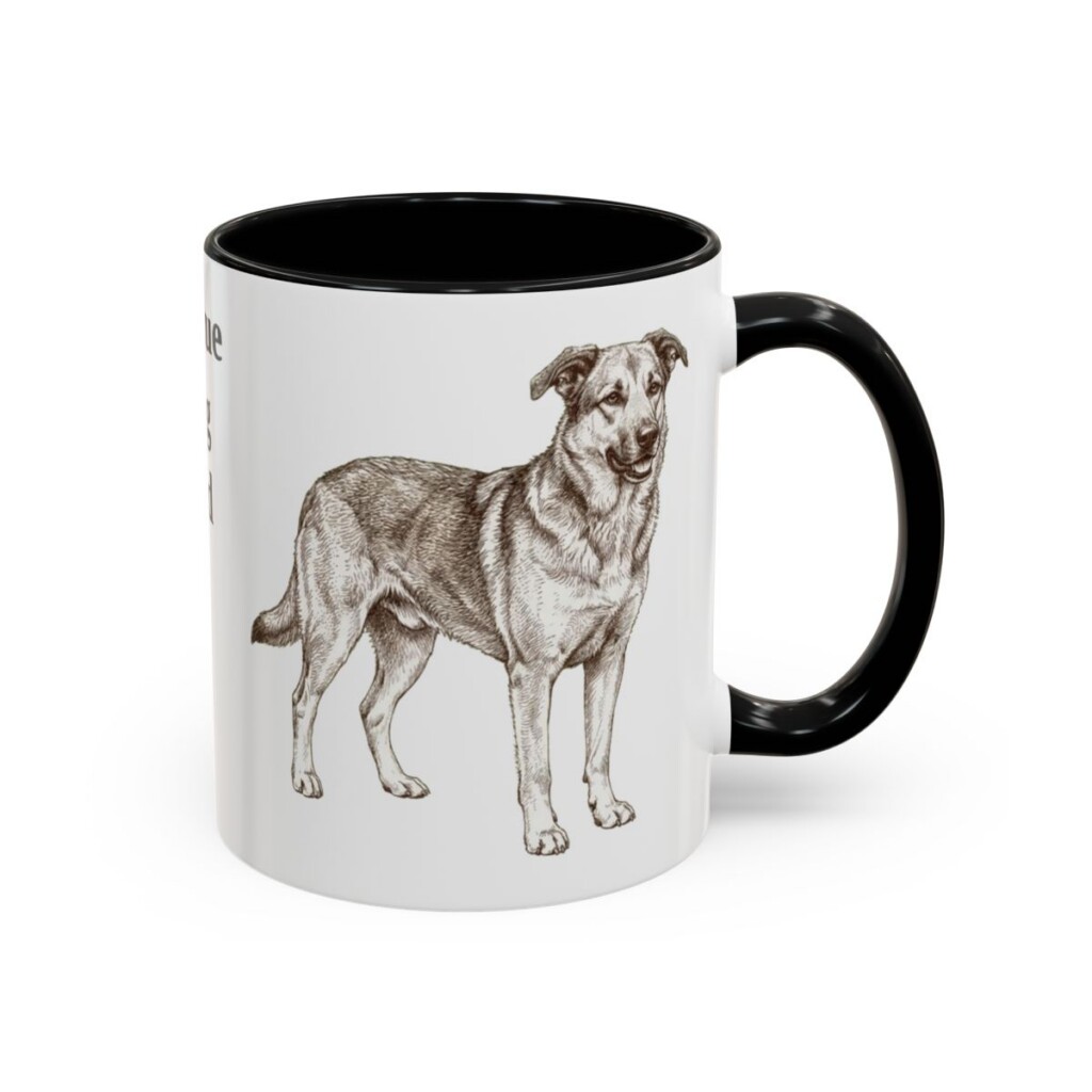 11oz Rescue Dog Dog Dad Mug, Black, right side view