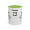 11oz Rescue Dog Dog Dad Mug, Light Green, front view