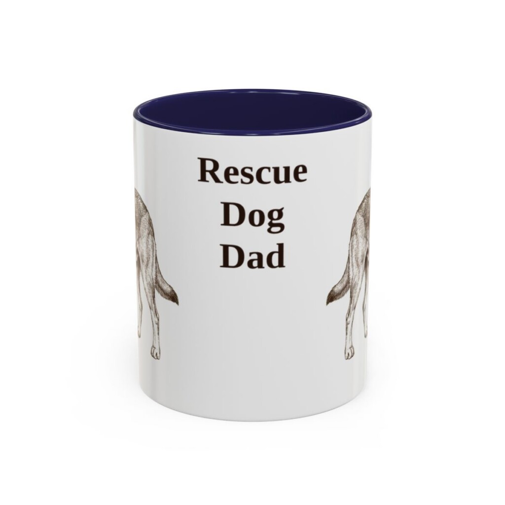 11oz Rescue Dog Dog Dad Mug, Navy, front view