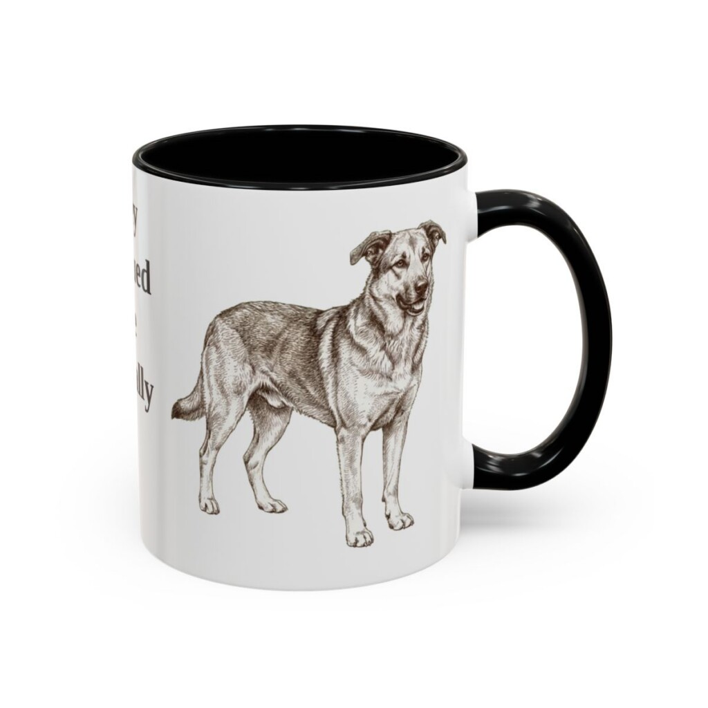 11oz-rescue-dog-mug-humor-black-right 11oz Funny Rescue Dog Mug, Black, right side view