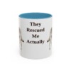 11oz-rescue-dog-mug-humor-light-blue 11oz Funny Rescue Dog Mug, Light Blue, front view