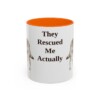 11oz-rescue-dog-mug-humor-orange 11oz Funny Rescue Dog Mug, Orange, front view