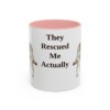11oz-rescue-dog-mug-humor-pink 11oz Funny Rescue Dog Mug, Pink, front view