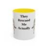 11oz-rescue-dog-mug-humor-yellow 11oz Funny Rescue Dog Mug, Yellow, front view