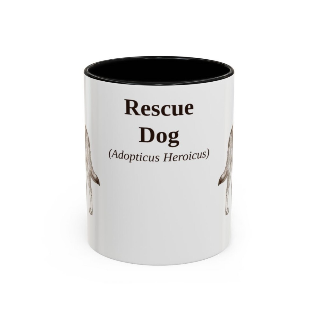 11oz-rescue-dog-mug-latin-black-front 11oz Rescue Dog Latin Mug, Black, front view
