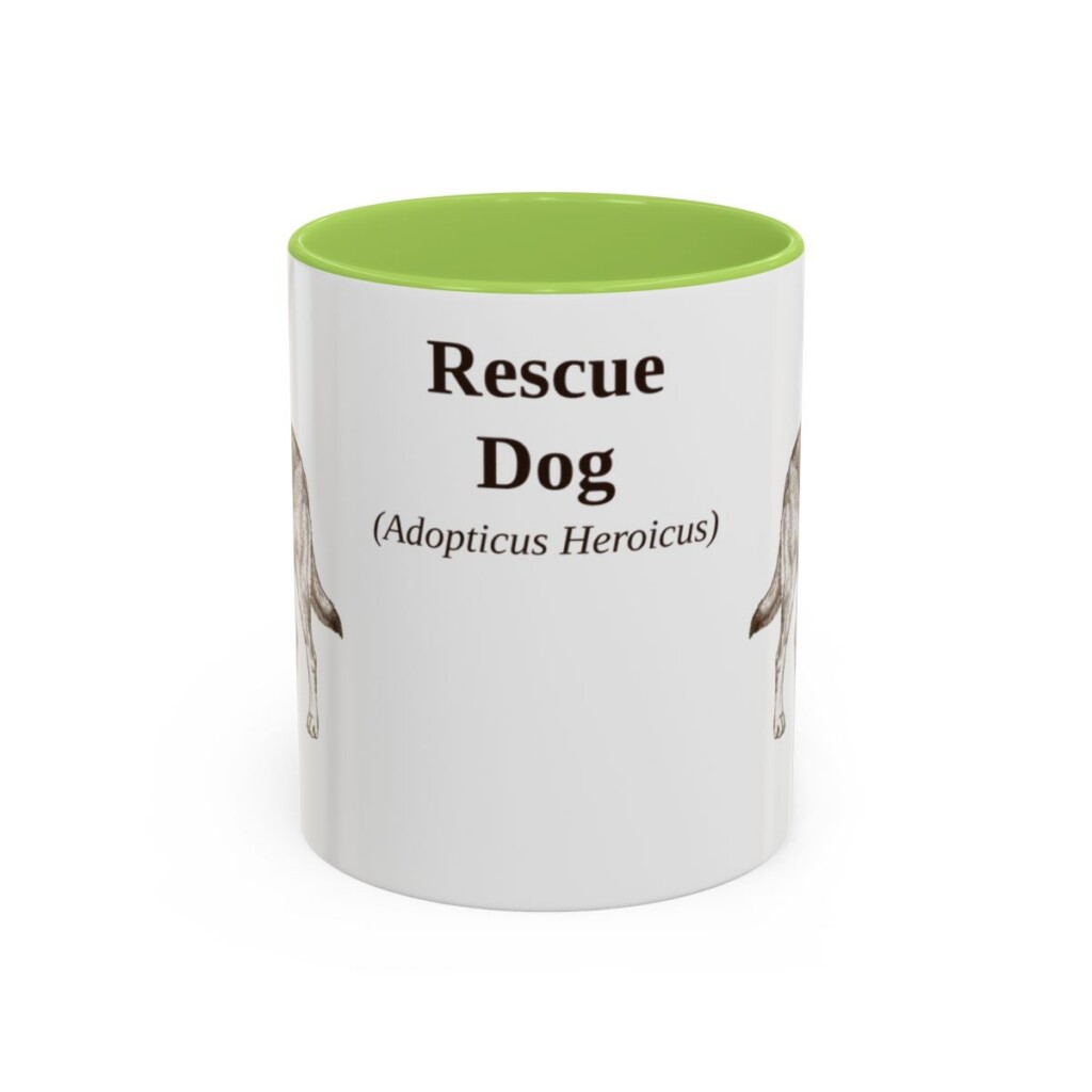 11oz-rescue-dog-mug-latin-light-green 11oz Rescue Dog Latin Mug, Light Green, front view