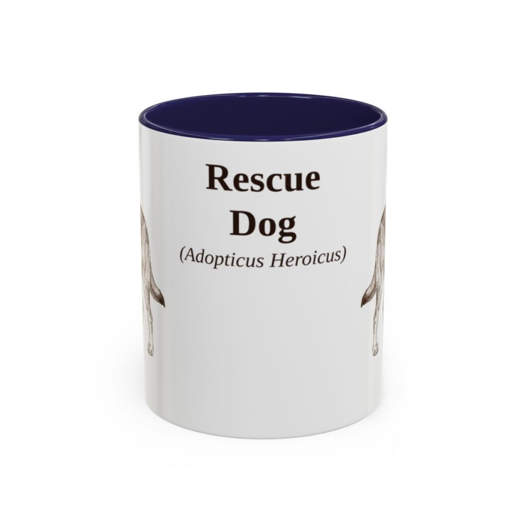 11oz-rescue-dog-mug-latin-navy 11oz Rescue Dog Latin Mug, Navy, front view